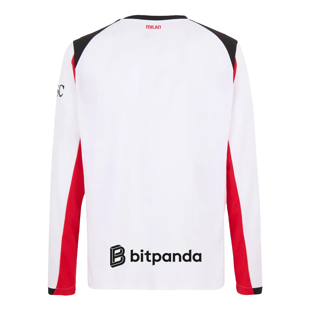 AC Milan Mens Away Long Sleeve Soccer Jersey 2025/26 White