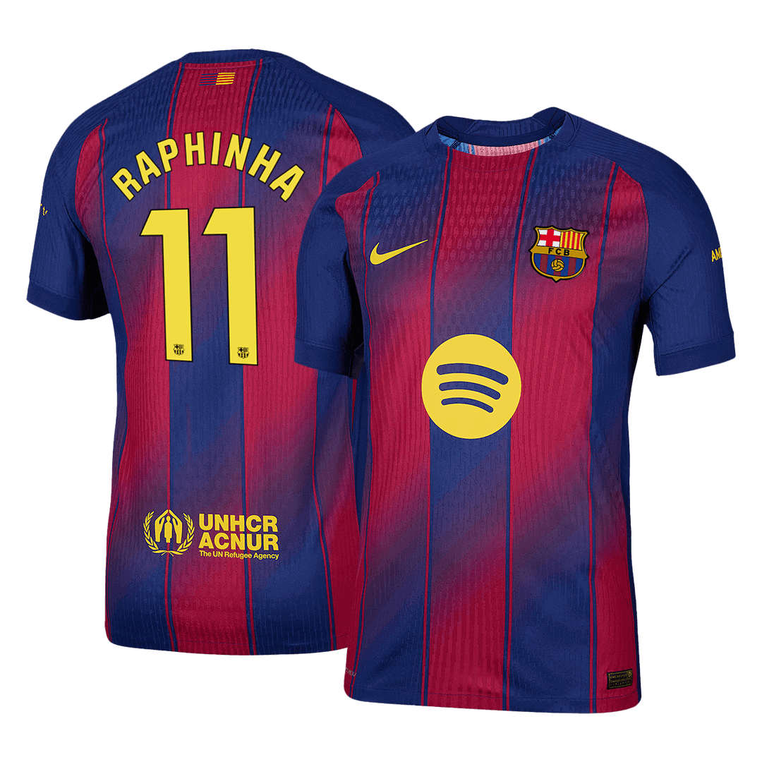 RAPHINHA #11 Barcelona Mens Home Soccer Jersey 2025/26 Red&Blue - Player Version