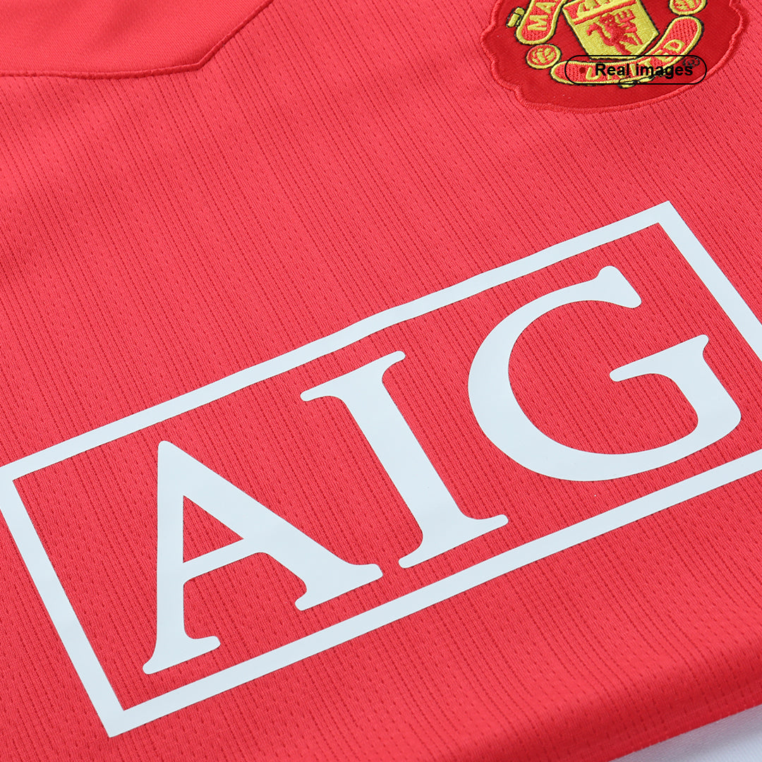 Retro RONALDO #7 Manchester United Mens Home Soccer Jersey 2007/08 Red