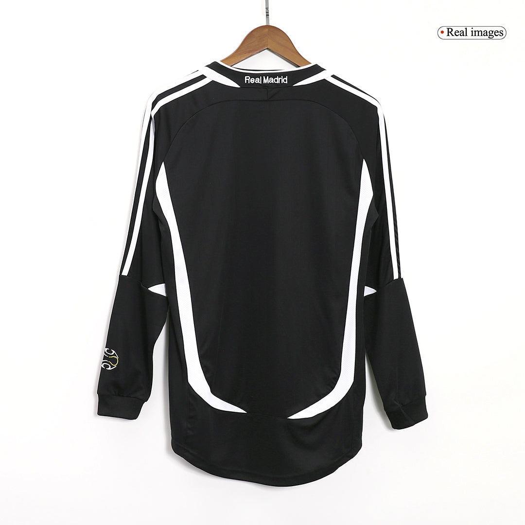 Retro Real Madrid Mens Away Long Sleeve Soccer Jersey 2006/07 Black