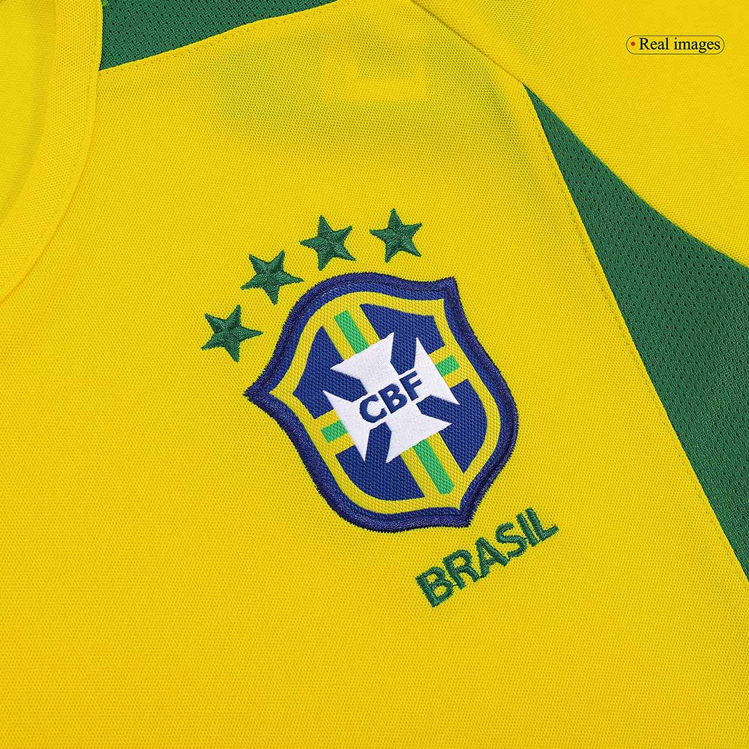 Retro Brazil Mens Home Soccer Jersey 2002/03 Yellow