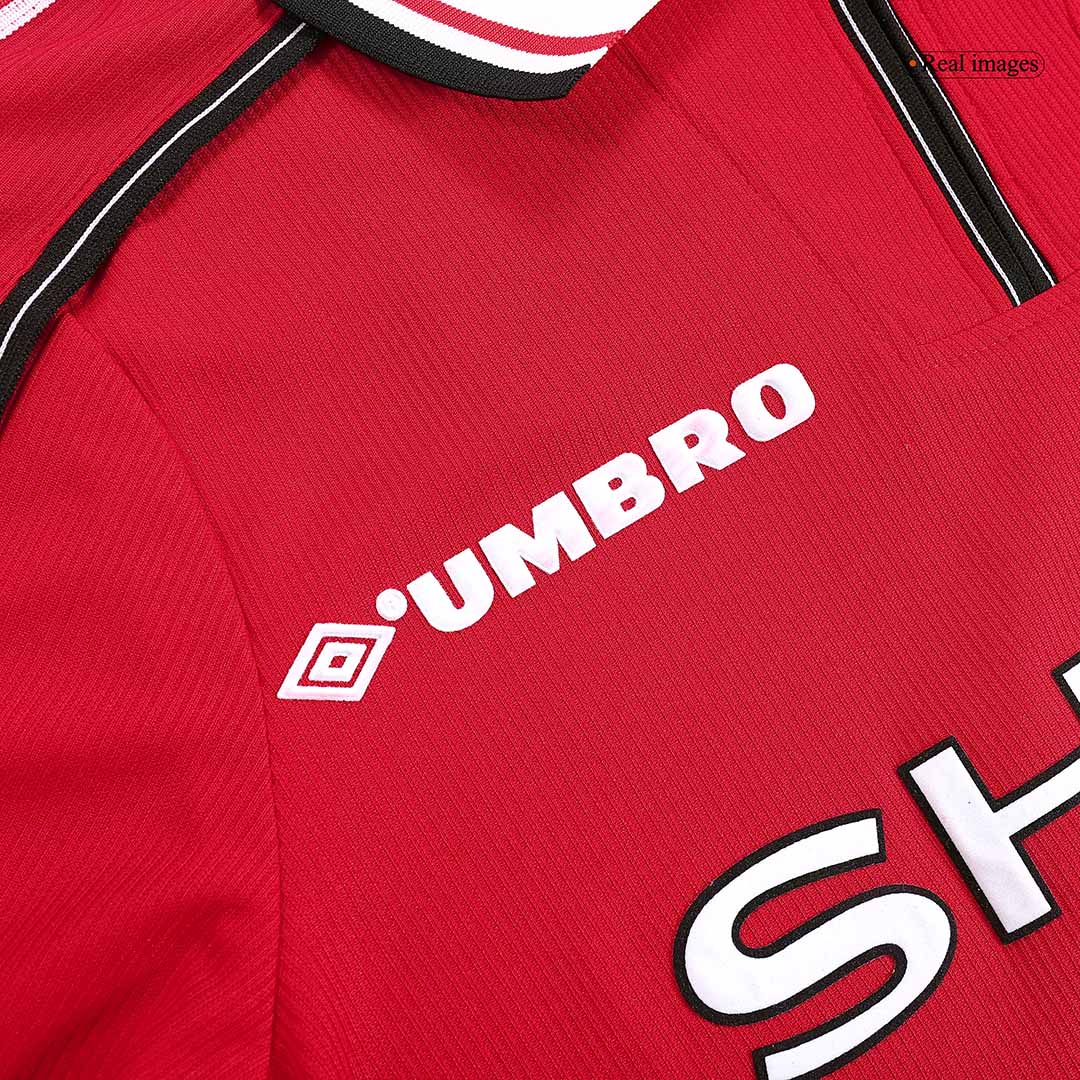 Retro Manchester United Mens Home Long Sleeve Soccer Jersey 1998/99