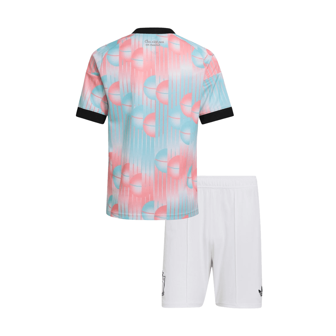 Belgium Kids Away Soccer Kit World Cup 2026 Blue&Pink