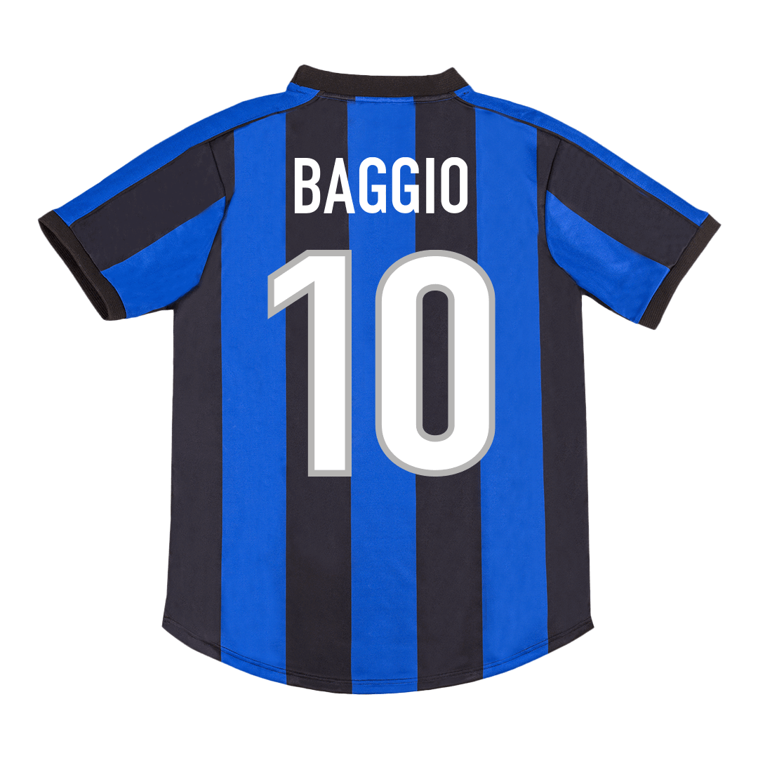 Retro BAGGIO #10 Inter Milan Mens Home Soccer Jersey 1999/00 Blue&Black