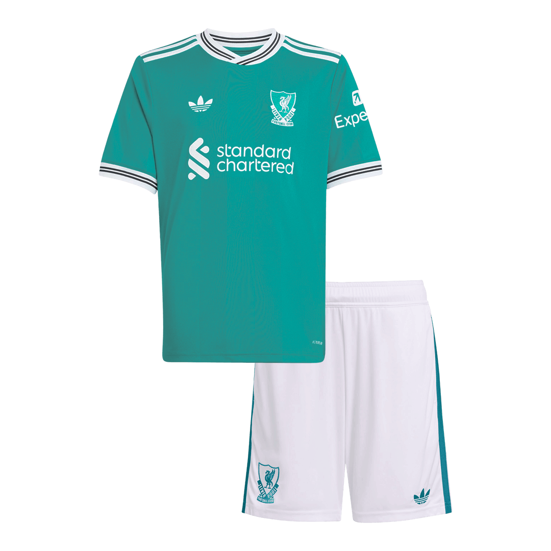 Liverpool Kids Third Away Soccer Kit 2025/26 Green