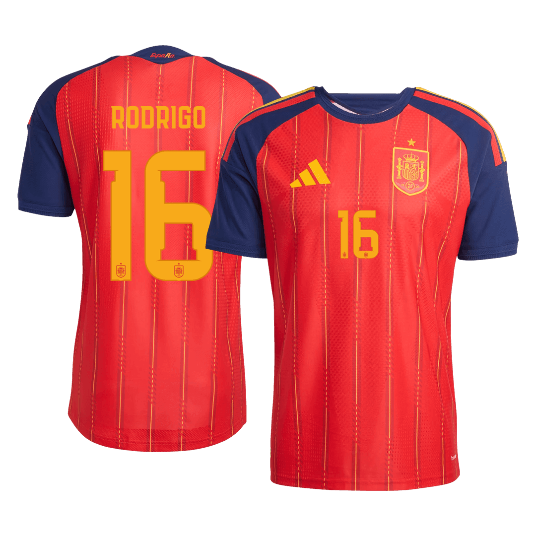 RODRIGO #16 Spain Mens Home Soccer Jersey World Cup 2026 Red - Player Version