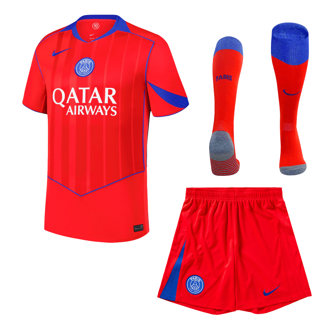 PSG Mens Third Away Soccer Full Set 2025/26 Red