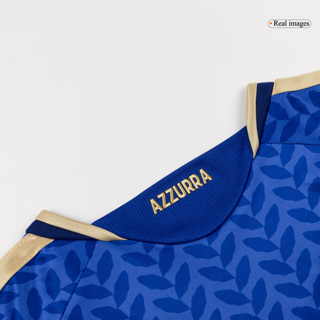 Italy Mens Home Long Sleeve Soccer Jersey World Cup 2026 Blue