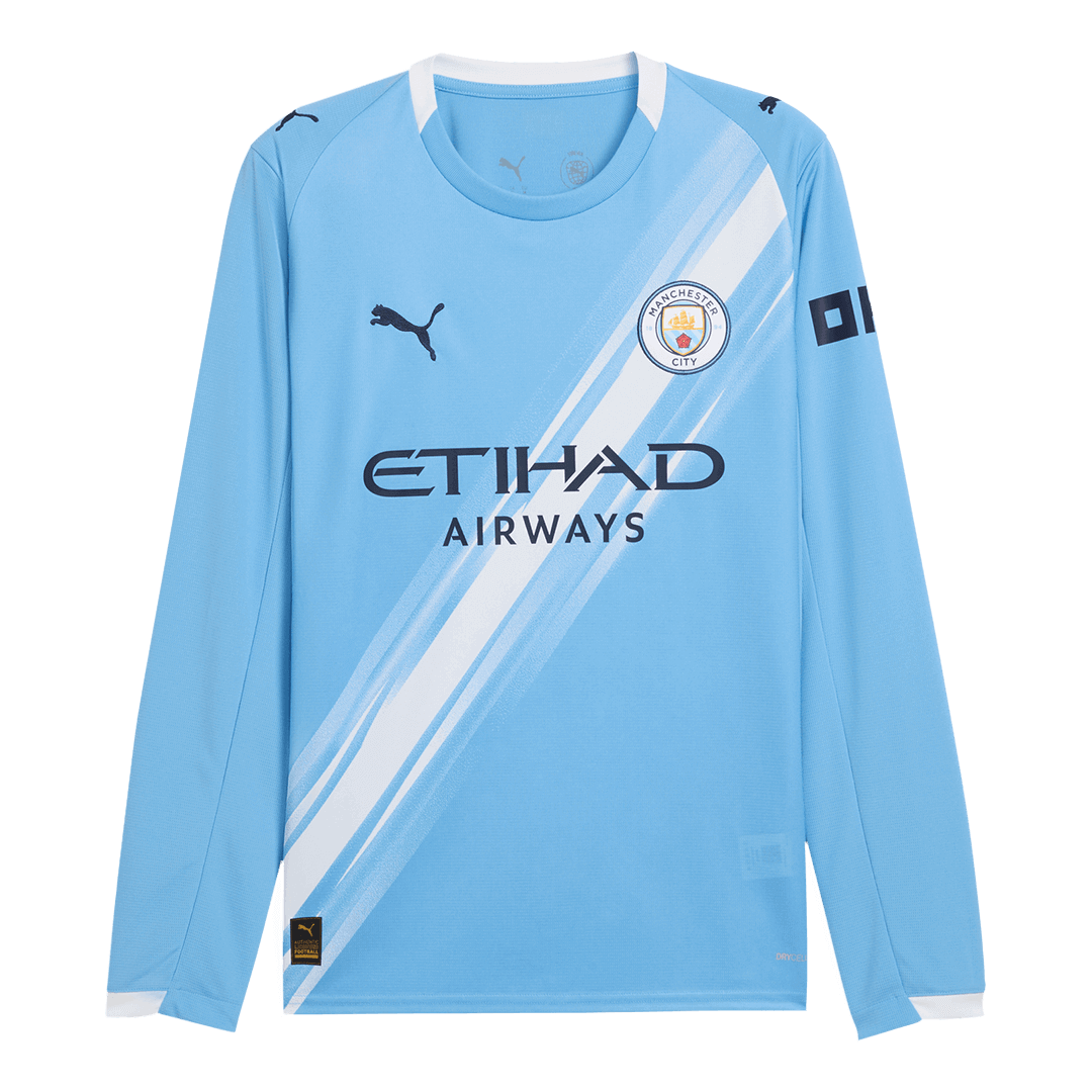 Manchester City Mens Home Long Sleeve Soccer Jersey 2025/26 Blue