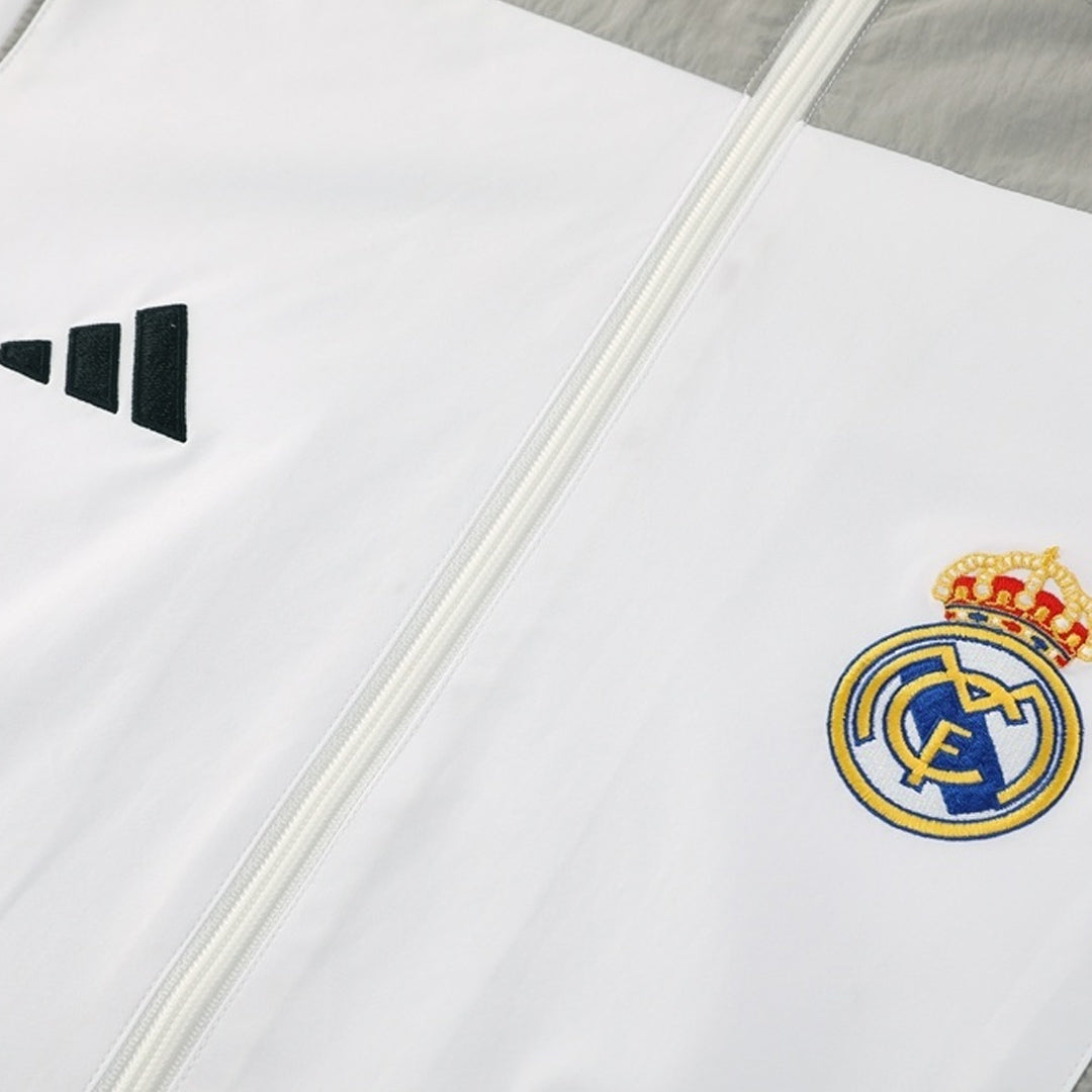 Real Madrid Mens Windbreaker Jacket 2025/26 White