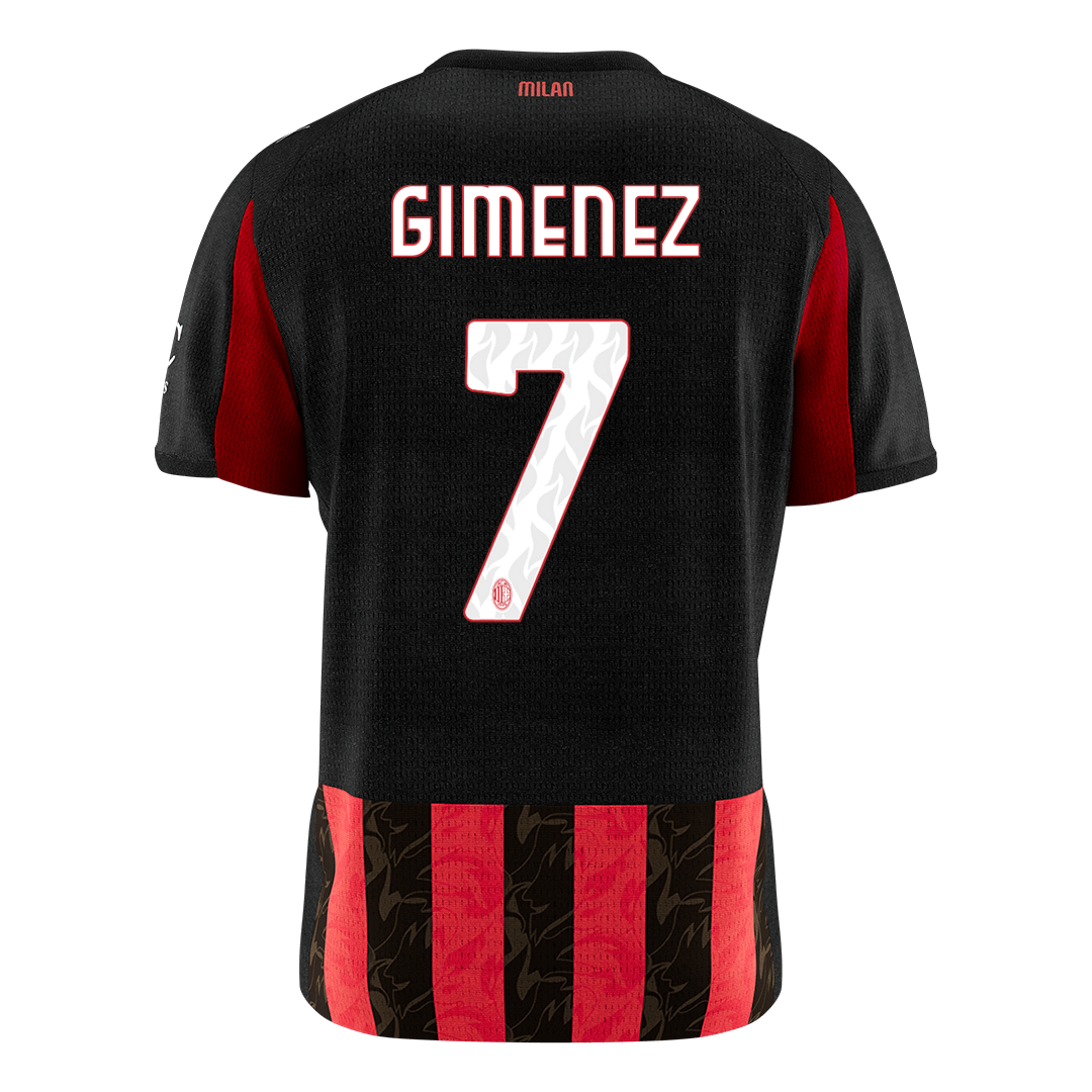 GIMENEZ #7 AC Milan Mens Home Soccer Jersey 2025/26 Red&Black [PREMIUM]