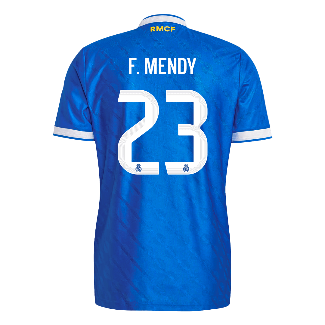 F. MENDY #23 Real Madrid Mens Third Away Soccer Jersey 2025/26 Blue - Player Version