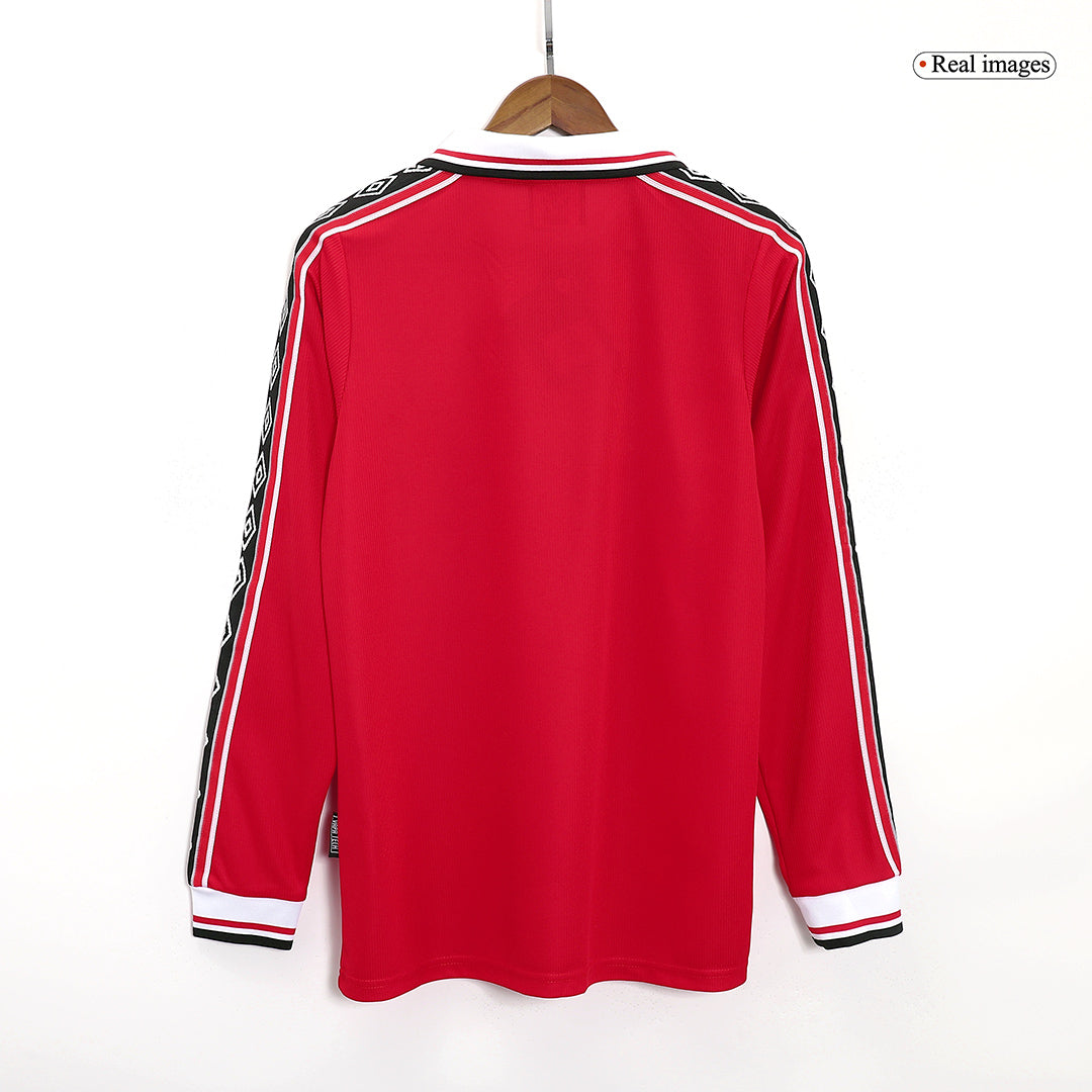 Retro Manchester United Mens Home Long Sleeve Soccer Jersey 1998/99