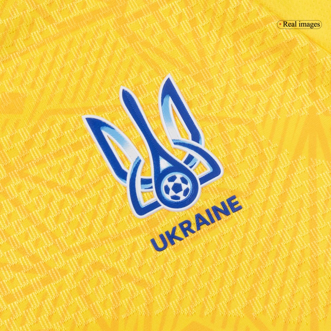 Ukraine Mens Home Soccer Jersey World Cup 2026 Yellow - Player Version