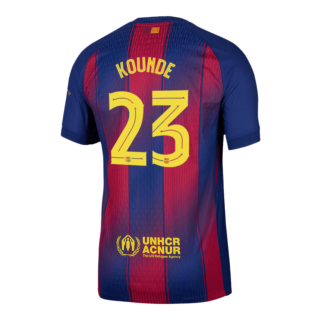 KOUNDE #23 Barcelona Mens Home Soccer Jersey UCL 2025/26 Red&Blue - Player Version