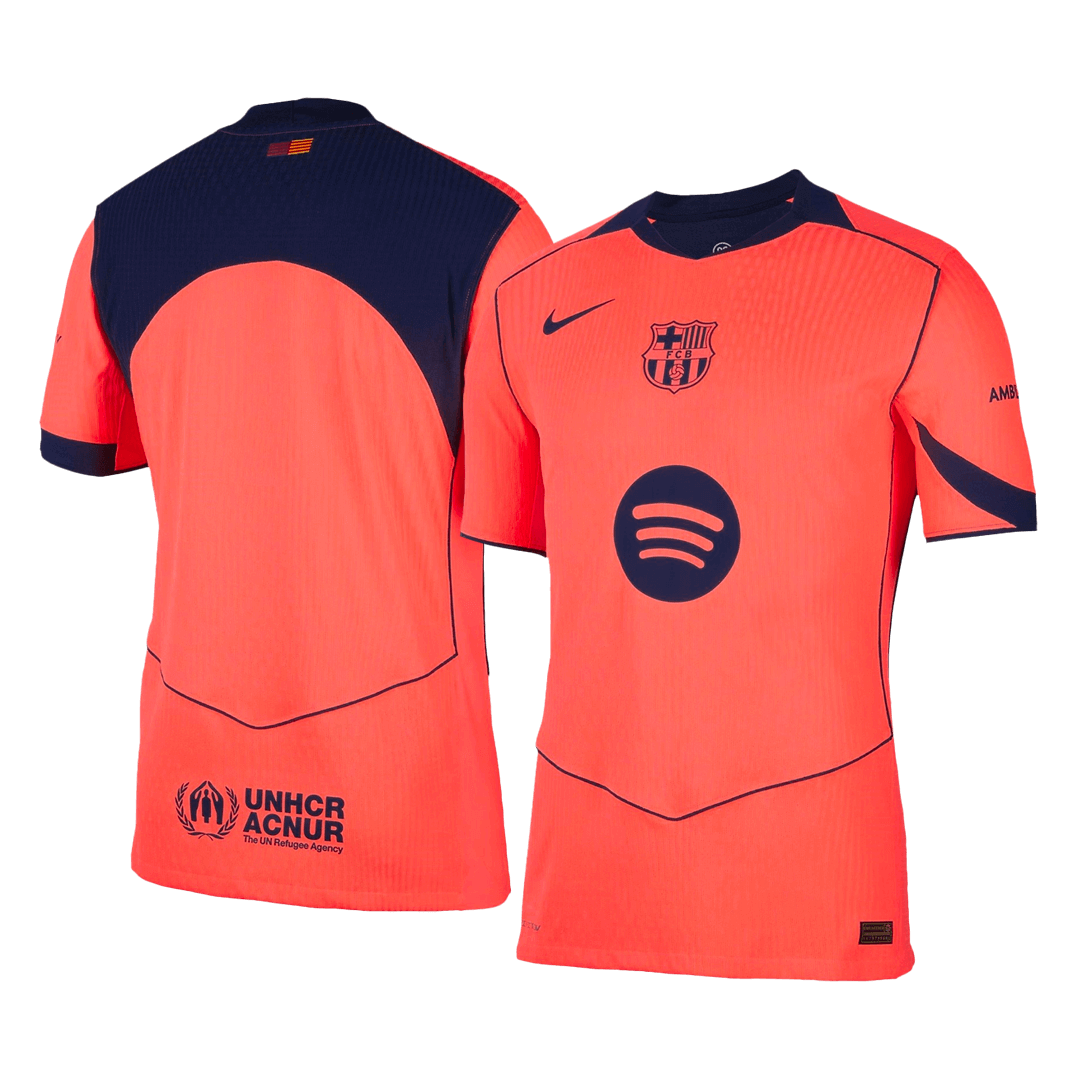 Barcelona Mens Third Away Soccer Jersey 2025/26 Orange - Player Version