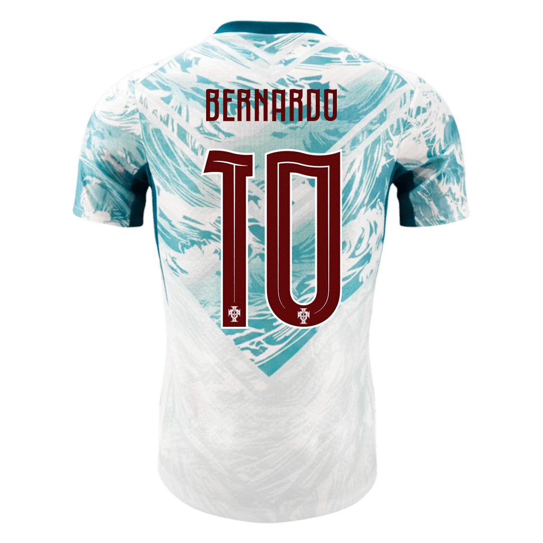BERNARDO #10 Portugal Mens Away Soccer Jersey World Cup 2026 White&Green - Player Version