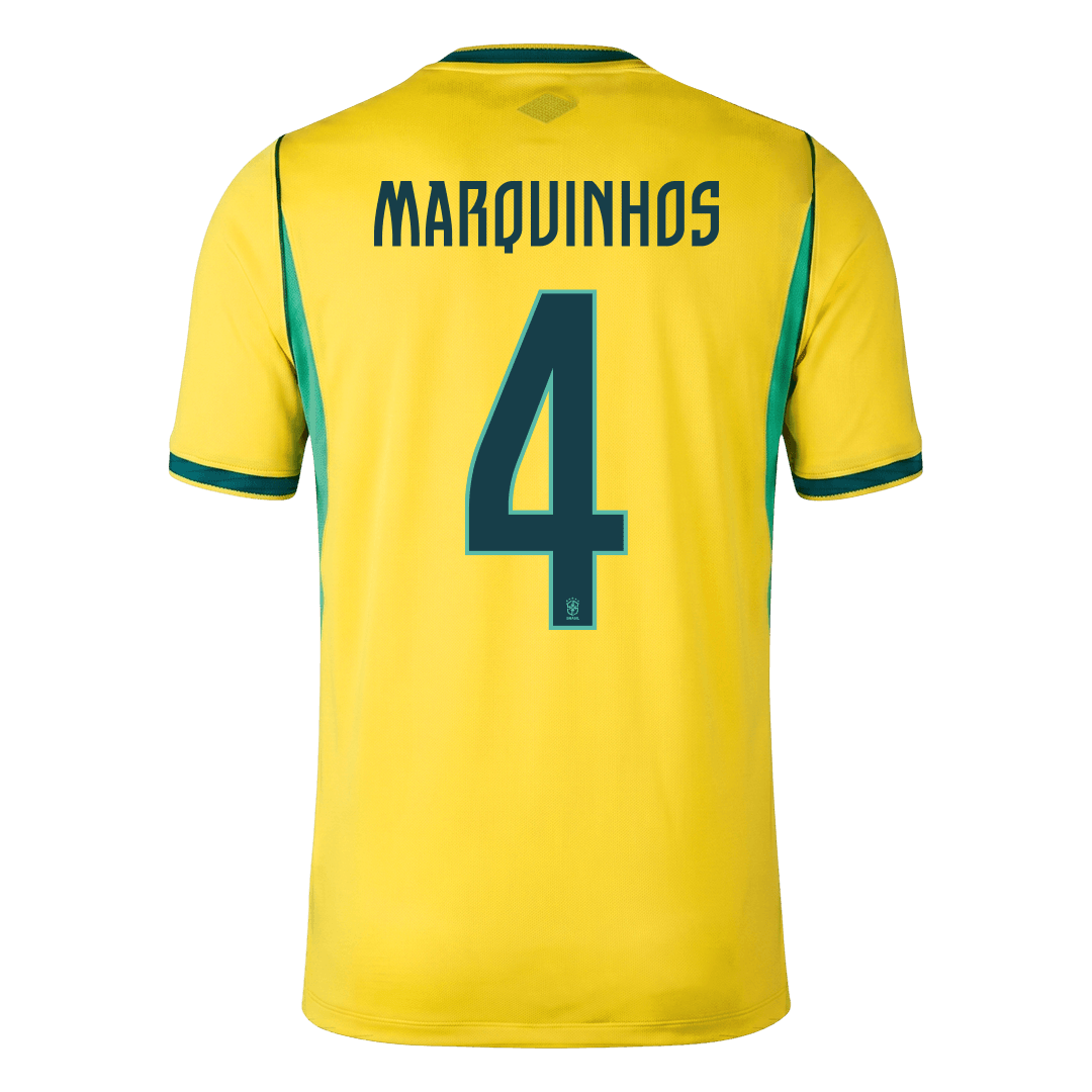 MARQUINHOS #4 Brazil Mens Home Soccer Jersey World Cup 2026 Yellow [PREMIUM]