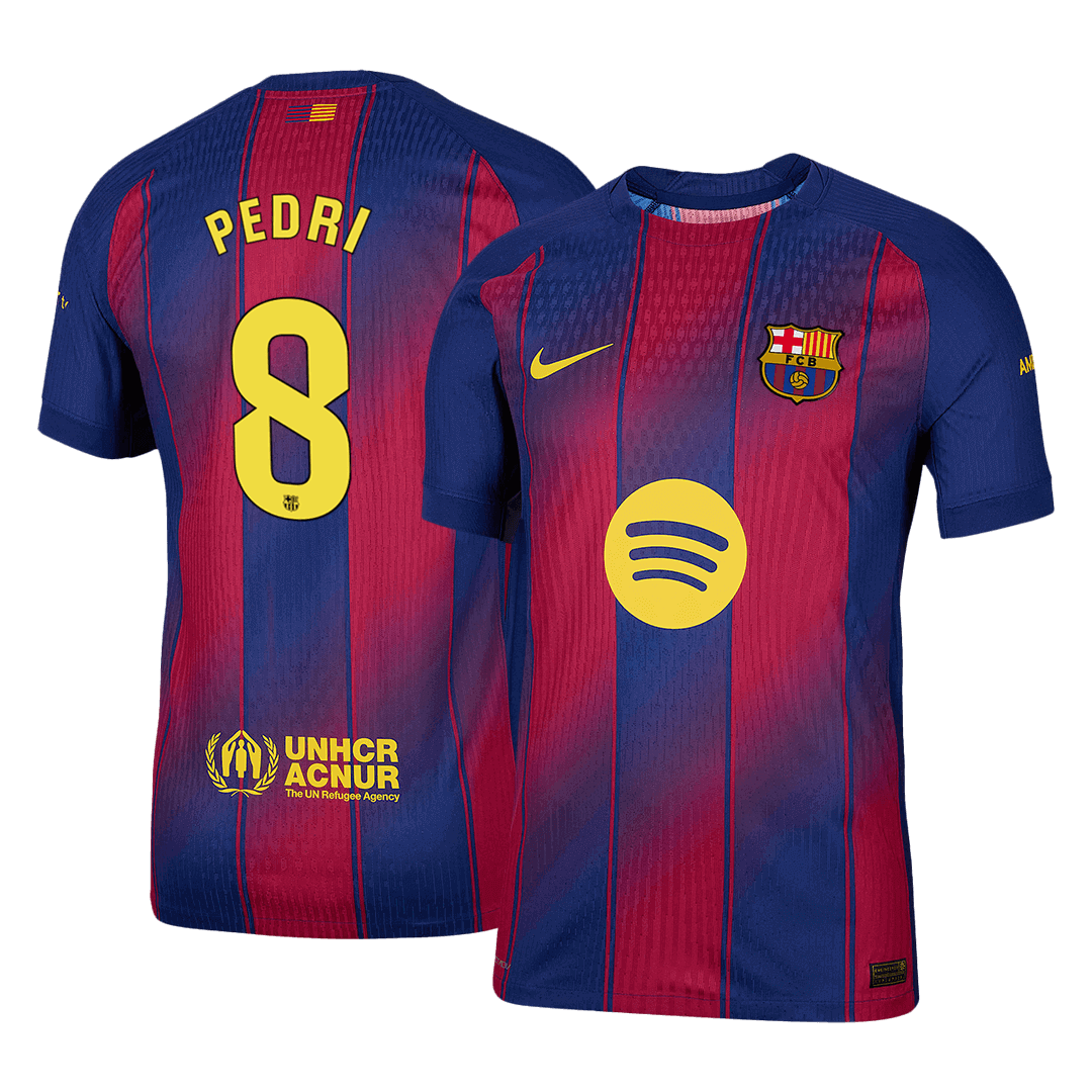 PEDRI #8 Barcelona Mens Home Soccer Jersey 2025/26 Red&Blue - Player Version