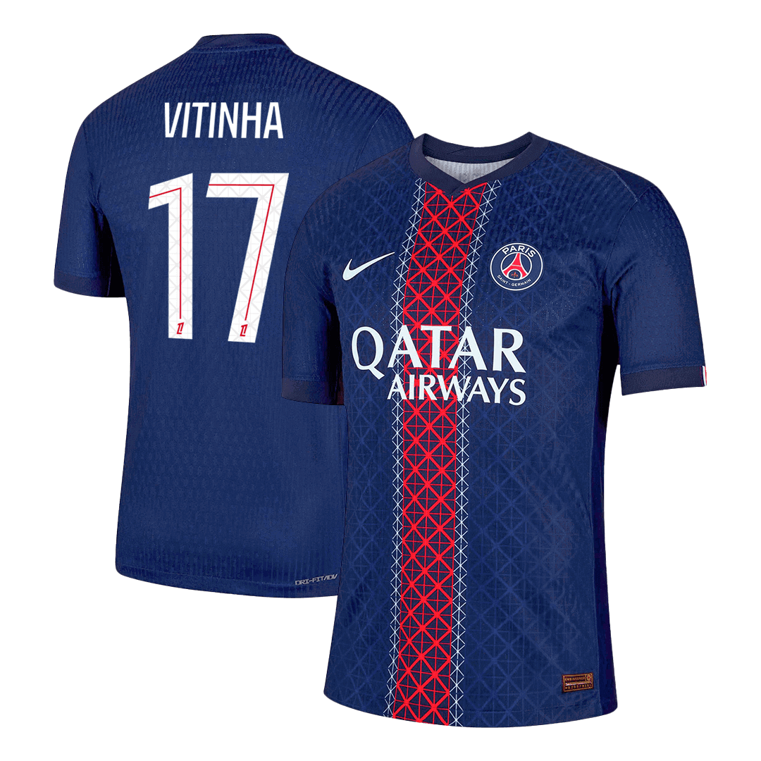 VITINHA #17 PSG Mens Home Soccer Jersey 2025/26 Navy - Player Version