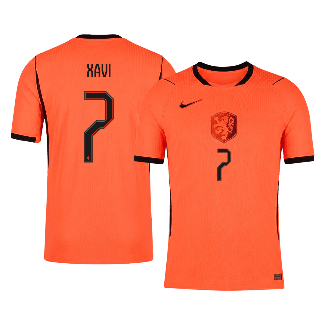 XAVI #7 Netherlands Mens Home Soccer Jersey World Cup 2026 Orange - Player Version