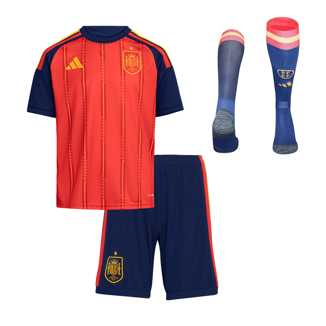 Spain Kids Home Soccer Full Set World Cup 2026 Red [PREMIUM]