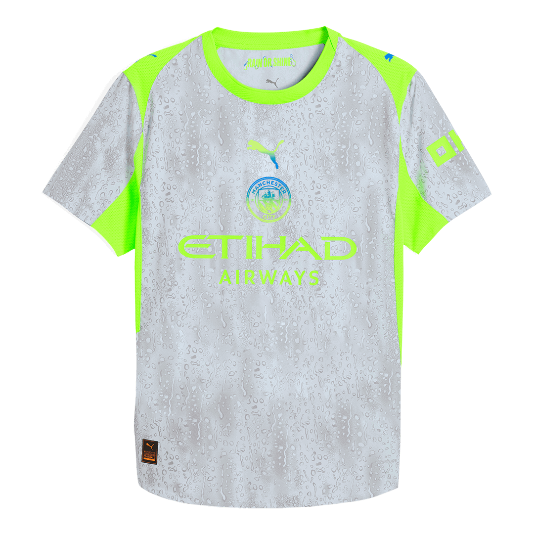 Manchester City Mens Third Away Soccer Jersey 2025/26 Gray - Player Version