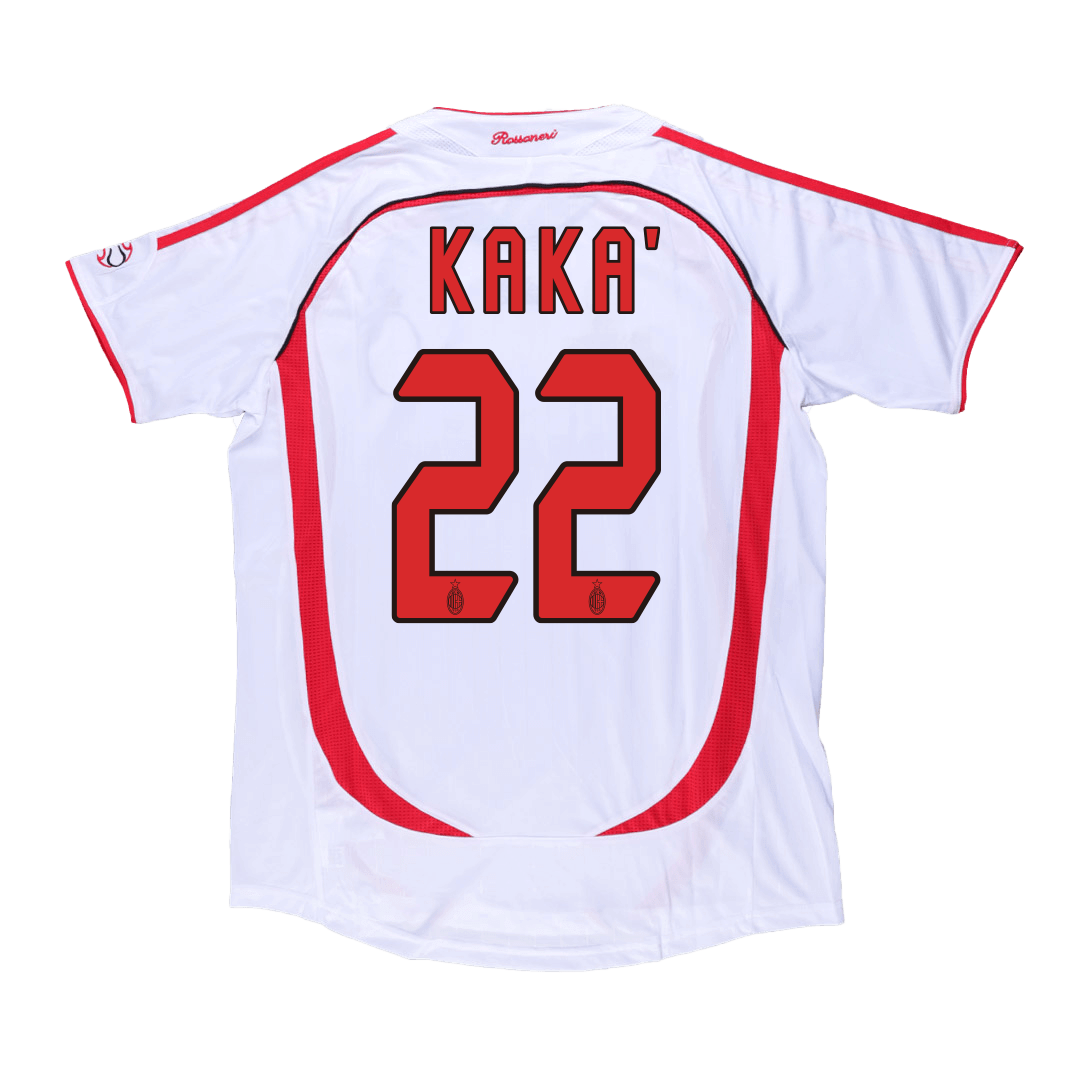 Retro KAKA' #22 AC Milan Mens Away Soccer Jersey UCL 2006/07 White