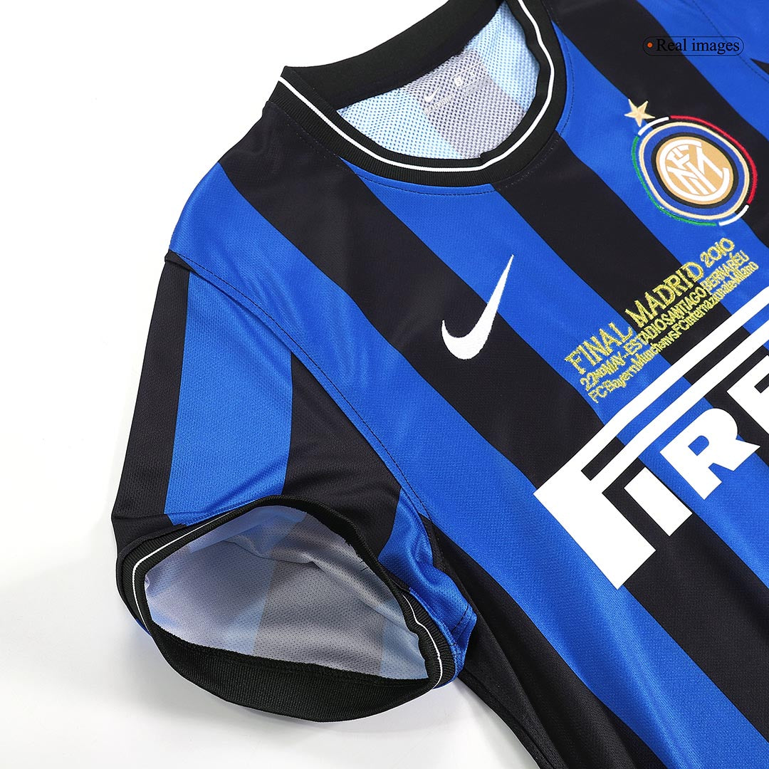 Retro Inter Milan Mens Home Soccer Jersey UCL Final UCL 2009/10 Black&Blue