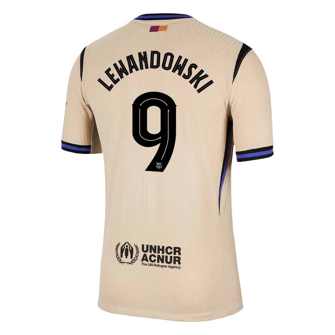 LEWANDOWSKI #9 Barcelona Mens Away Soccer Jersey UCL 2025/26 Yellow - Player Version