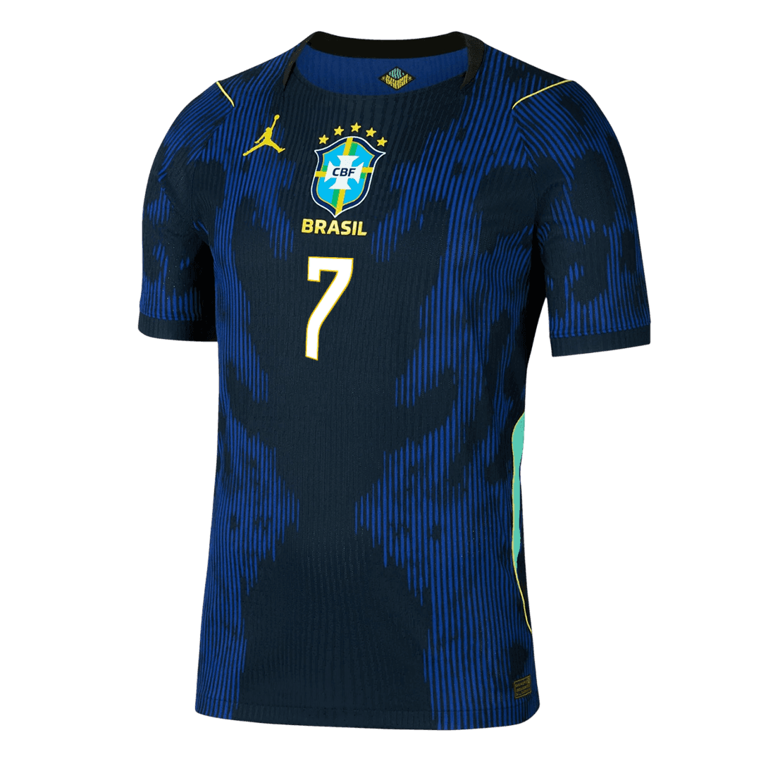 VINI JR. #7 Brazil Mens Away Soccer Jersey World Cup 2026 Navy - Player Version