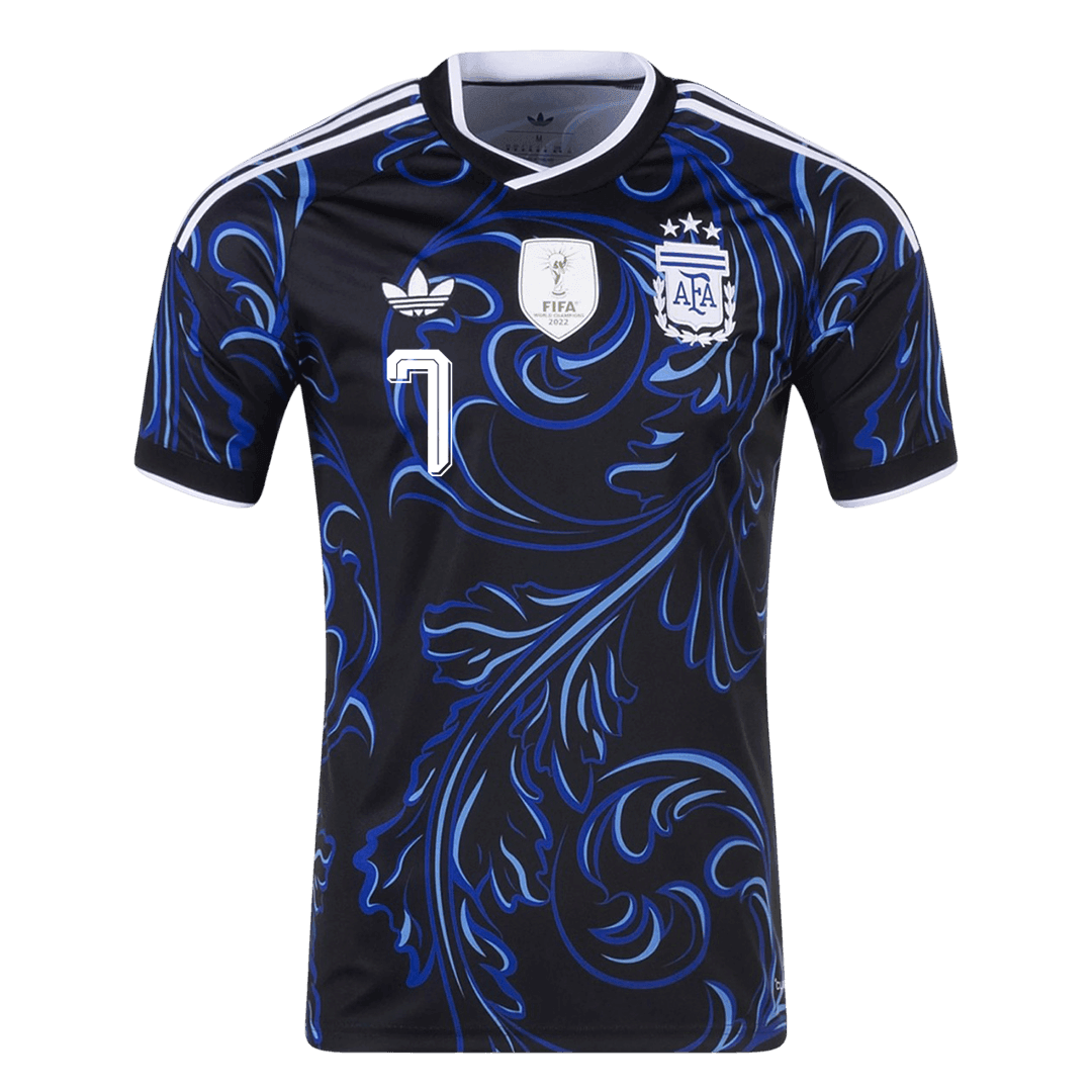 DE PAUL #7 Argentina Mens Away Soccer Jersey World Cup 2026 Black