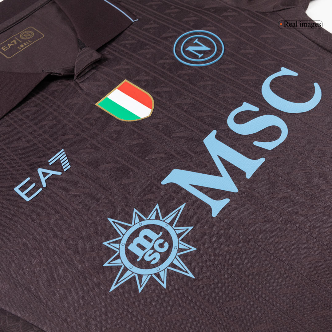 Napoli Mens Third Away Soccer Jersey 2025/26 Black - Player Version