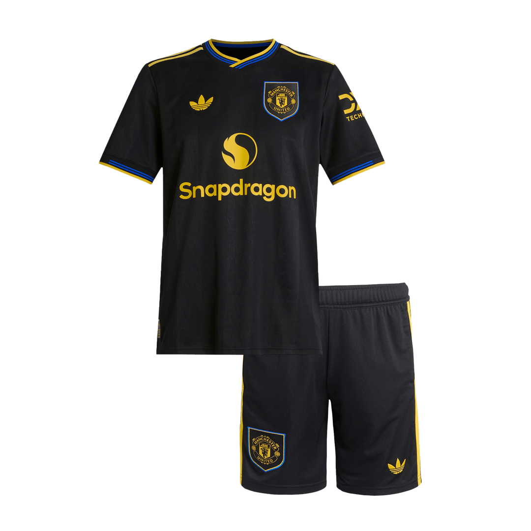 Manchester United Kids Third Away Soccer Kit 2025/26 Black