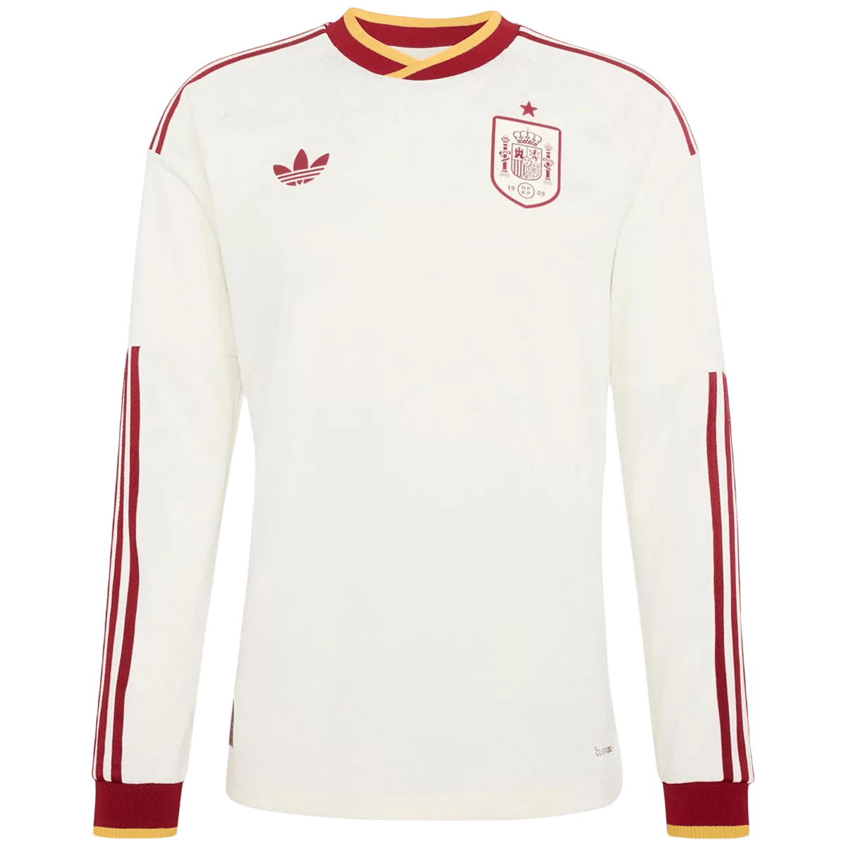 Spain Mens Away Long Sleeve Soccer Jersey World Cup 2026 White