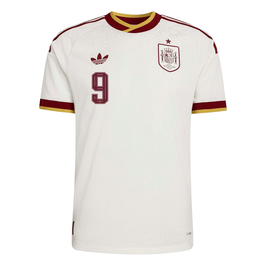 GAVI #9 Spain Mens Away Soccer Jersey World Cup 2026 White - Player Version