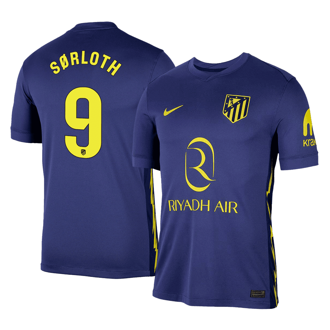 SØRLOTH #9 Atletico Madrid Mens Away Soccer Jersey 2025/26 Navy
