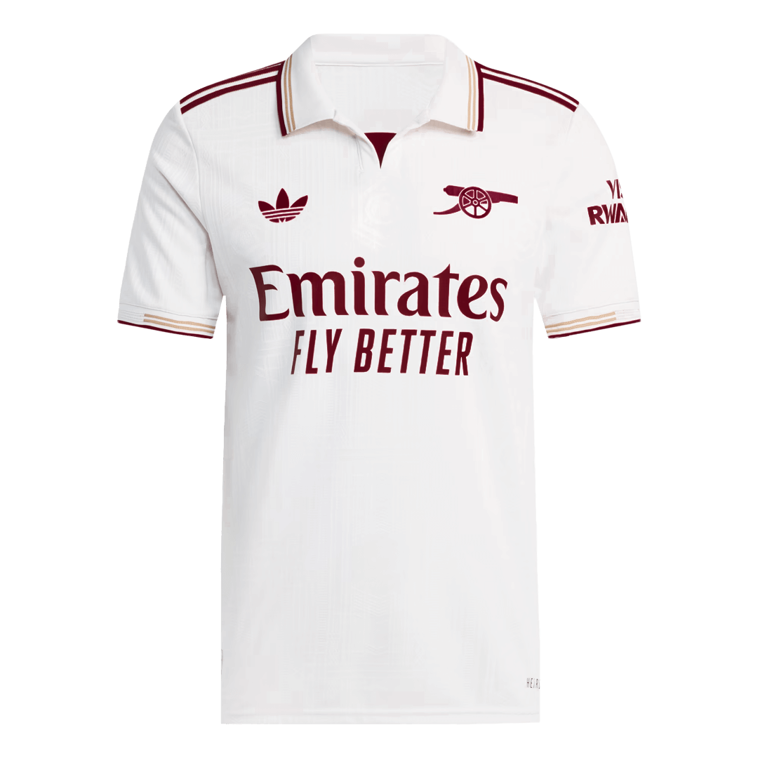 Arsenal Mens Third Away Soccer Jersey 2025/26 White - Player Version