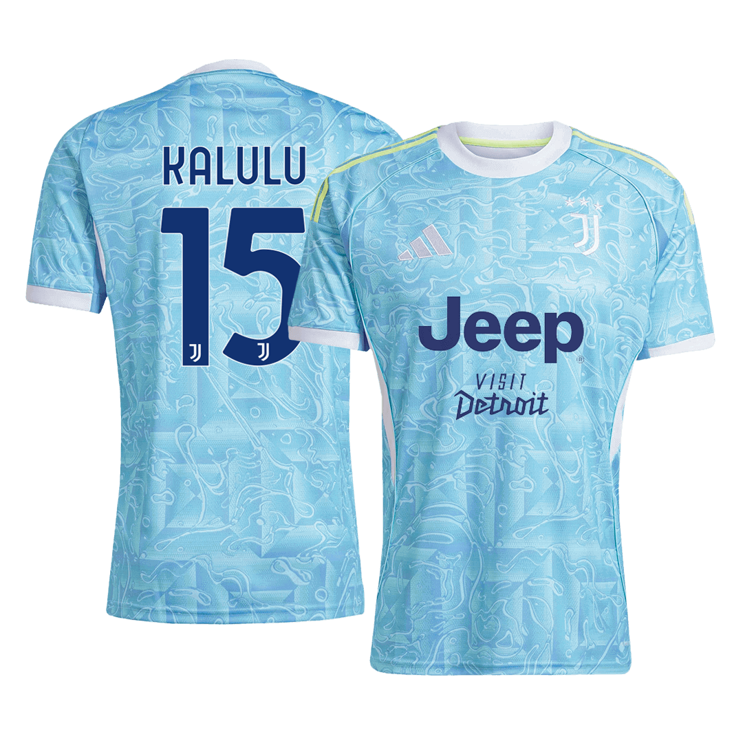 KALULU #15 Juventus Mens Away Soccer Jersey 2025/26 Blue
