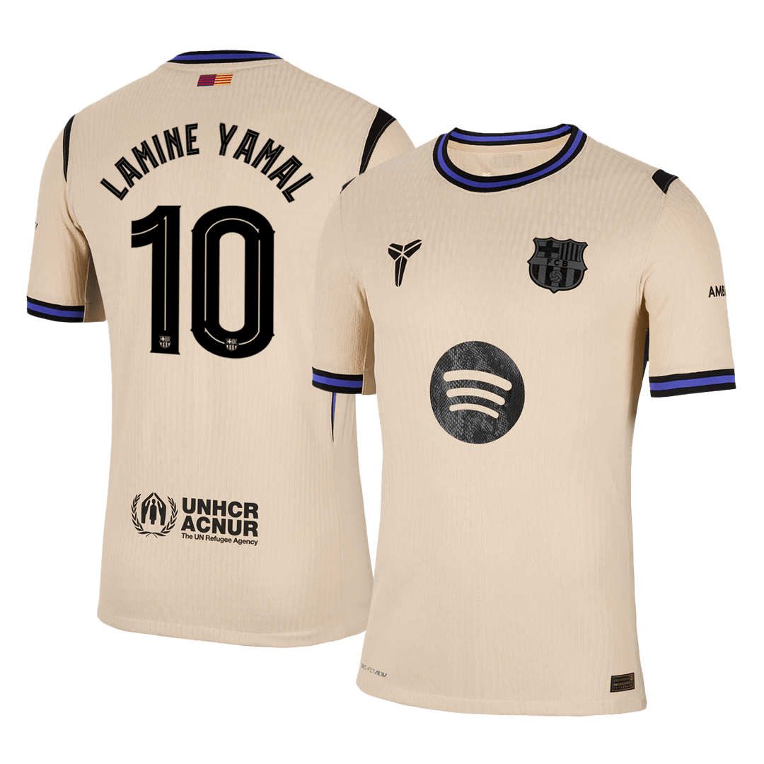 LAMINE YAMAL #10 Barcelona Mens Away Soccer Jersey UCL 2025/26 Yellow - Player Version
