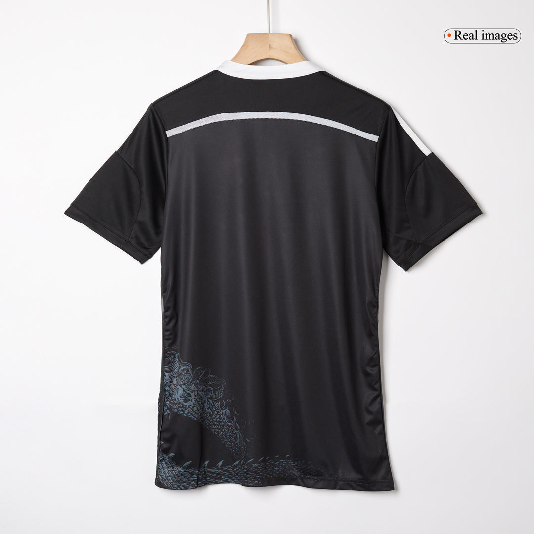 Retro BENZEMA #9 Real Madrid Mens Third Away Soccer Jersey 2014/15 Black
