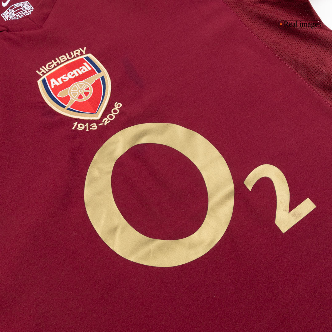 Retro Arsenal Mens Home Long Sleeve Soccer Jersey 2005/06 Red