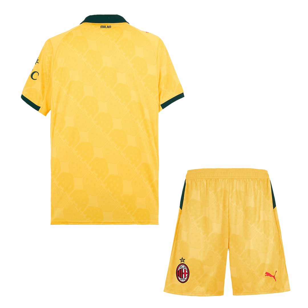 AC Milan Mens Third Away Soccer Kit 2025/26 Yellow