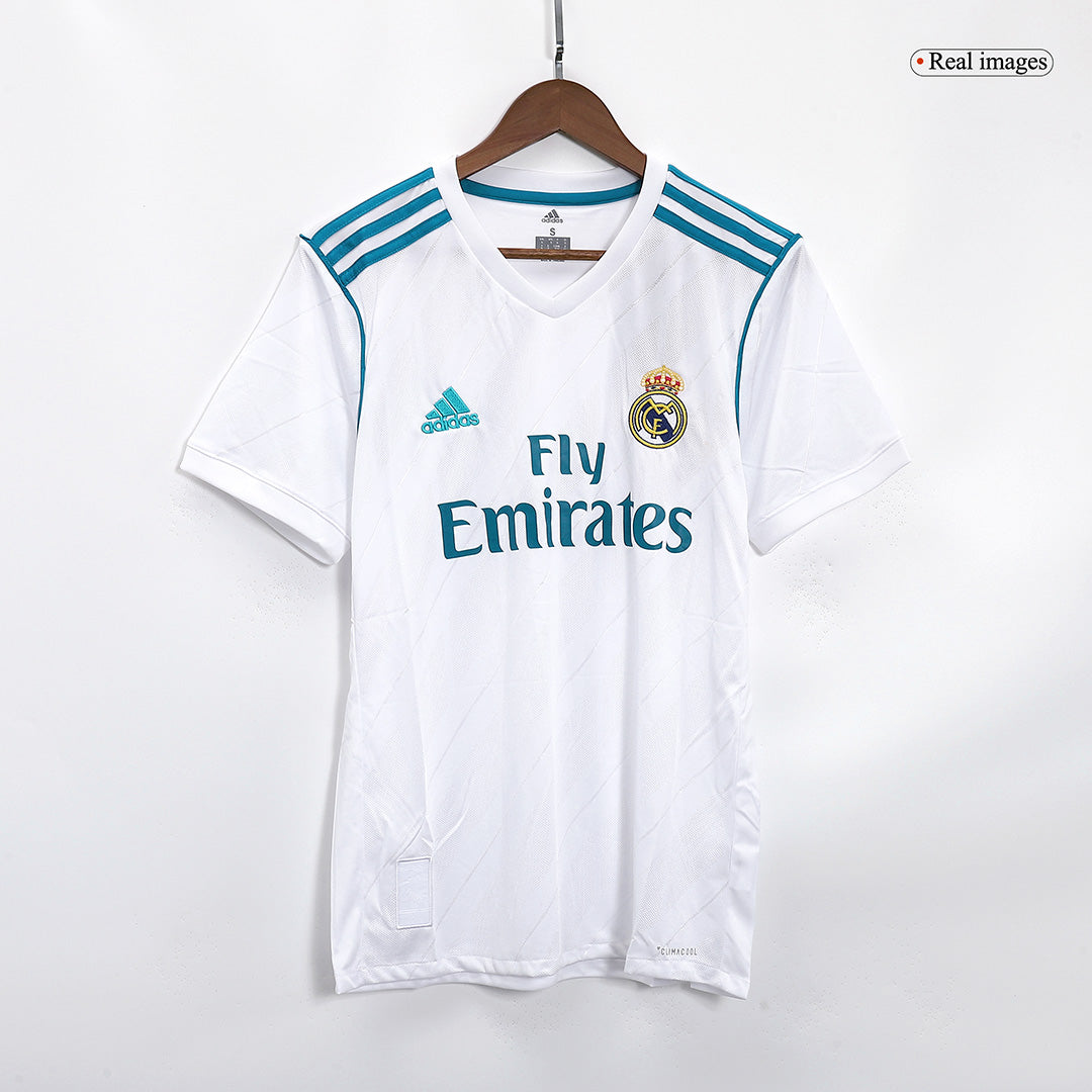 Retro BENZEMA #9 Real Madrid Mens Home Soccer Jersey 2017/18 White