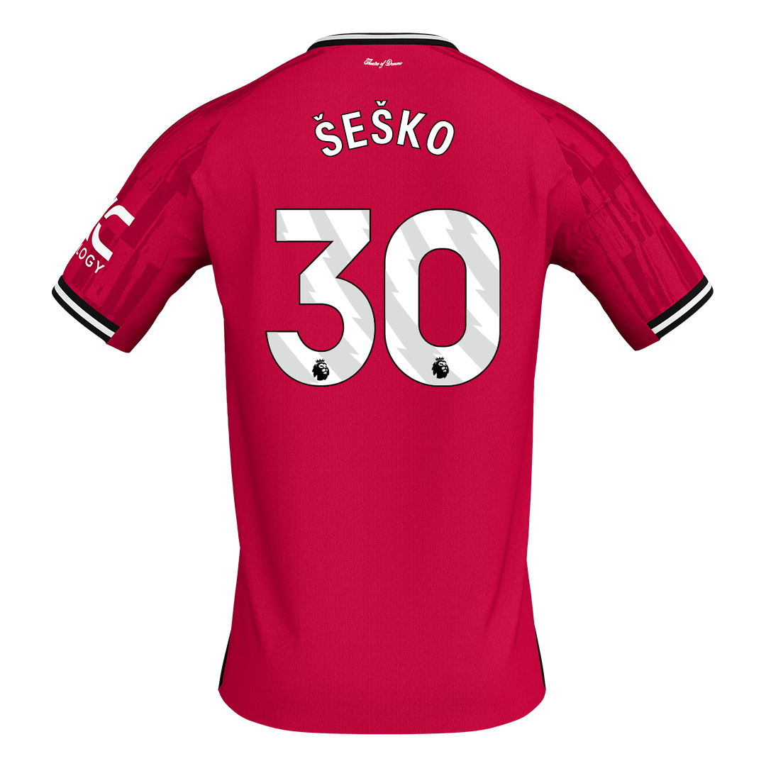 ŠEŠKO #30 Manchester United Mens Home Soccer Jersey 2025/26 Red [PREMIUM]