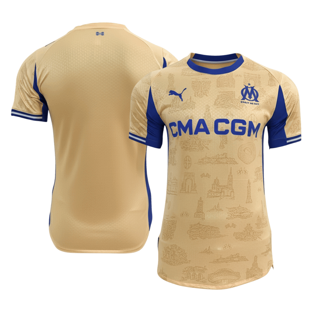 Marseille Mens Fourth Away Soccer Jersey 2025/26 Yellow - Player Version