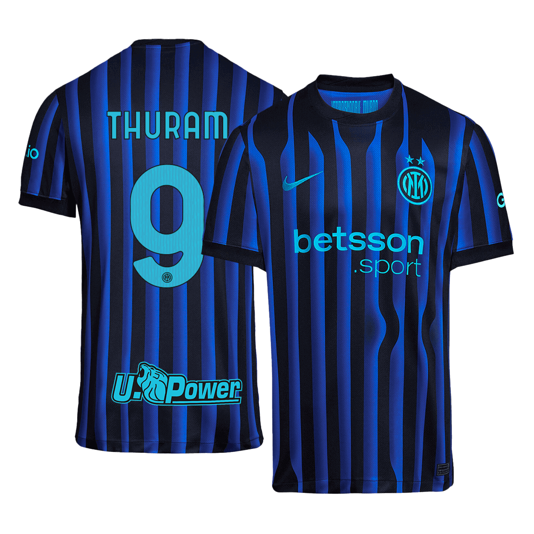 THURAM #9 Inter Milan Mens Home Soccer Jersey 2025/26 Blue&Black