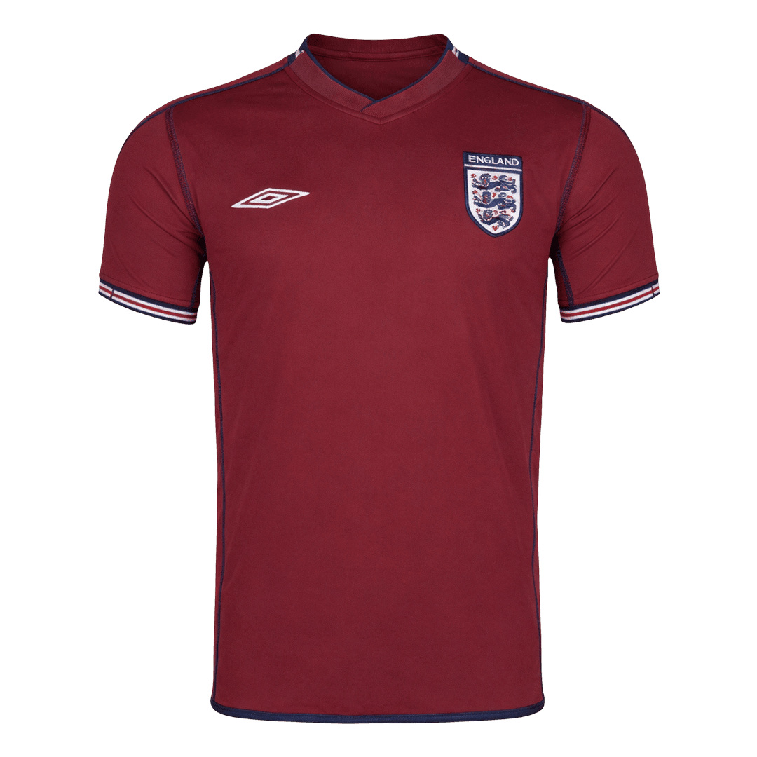 Retro England Mens Away Soccer Jersey 2002 Red