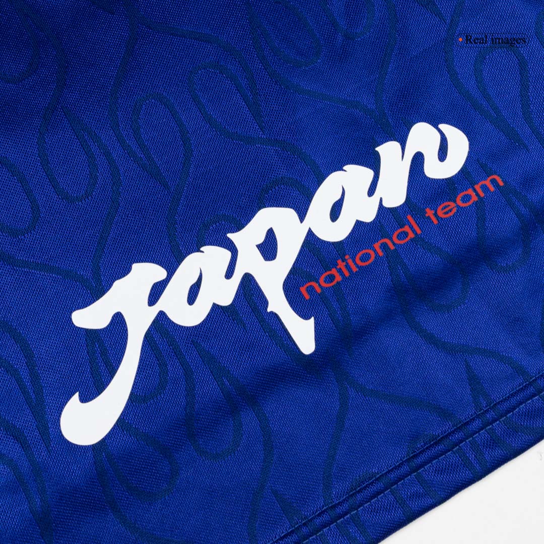 Retro Japan Mens Home Long Sleeve Soccer Jersey World Cup 1998 Blue