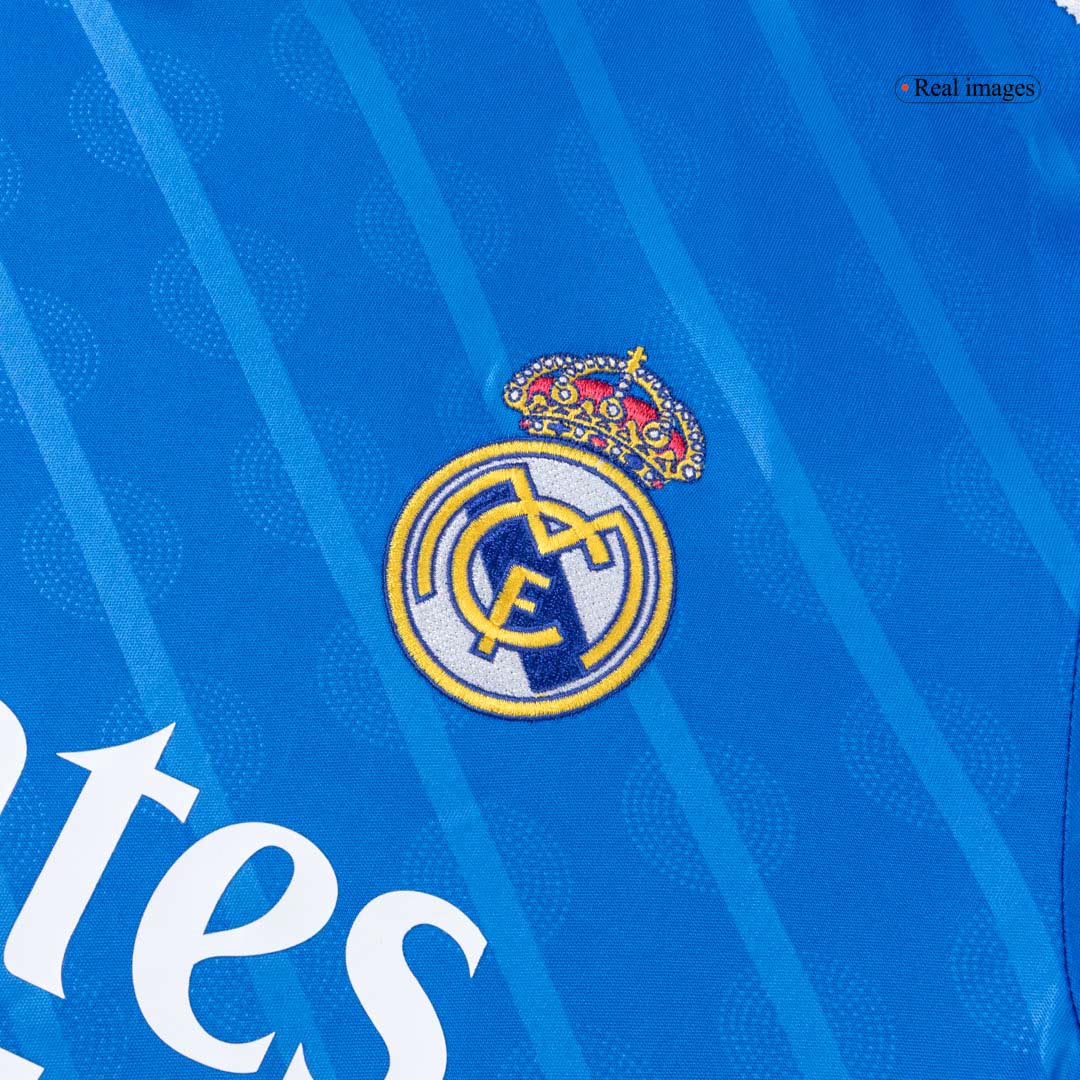 Real Madrid Mens Third Away Long Sleeve Soccer Jersey 2025/26 Blue